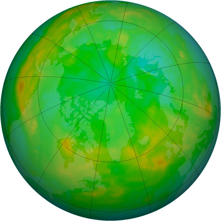 Arctic ozone map for 12 July 1988